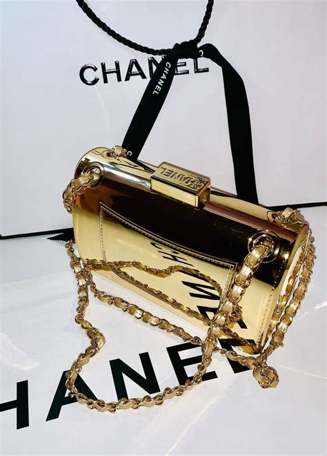 chanel gold mirror clutch price|Chanel vintage clutch.